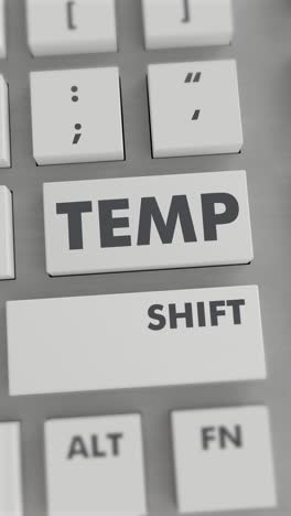 presión del botón temp en el teclado vídeo vertical