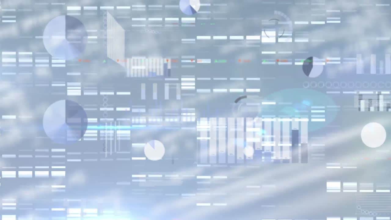 Animation of data processing with statistics