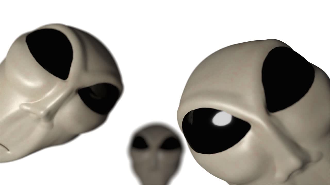 Alien grey heads faces creepy extraterrestrial gray abduction creature ufo 4k