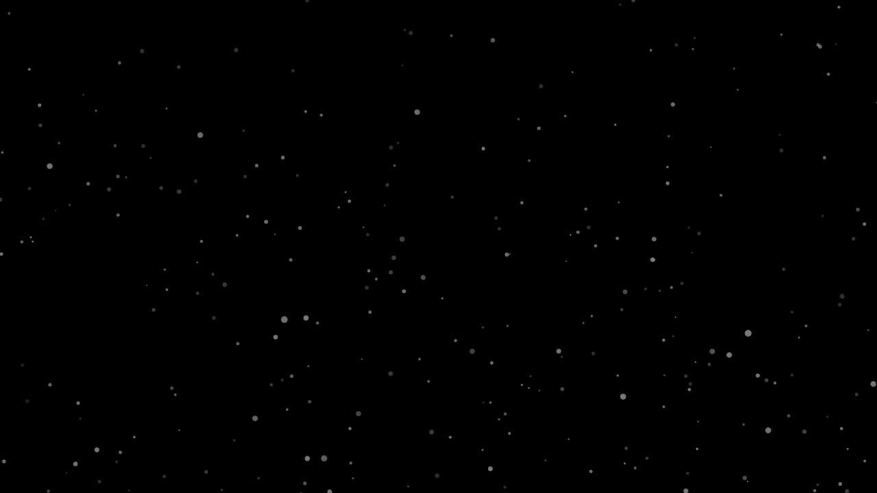 Flurry of snow with CG snowflakes particles, mesmerising animation with alpha channel