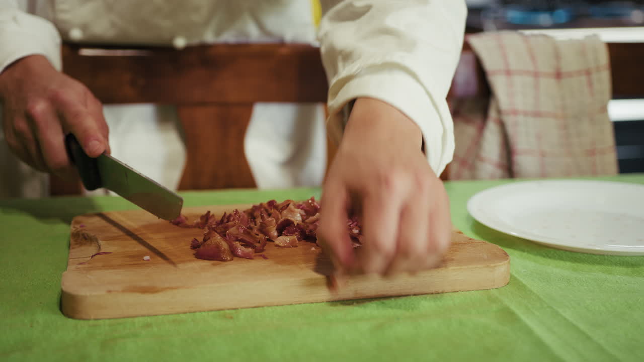 Chef Chopping Bacon