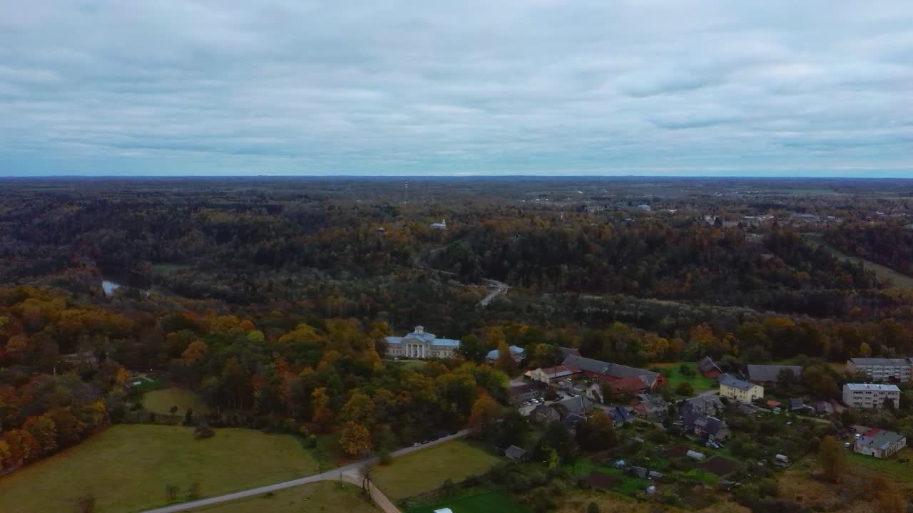 Aerial View of the Krimulda Palace in Gauja National Park Near Sigulda and Turaida, Latvia