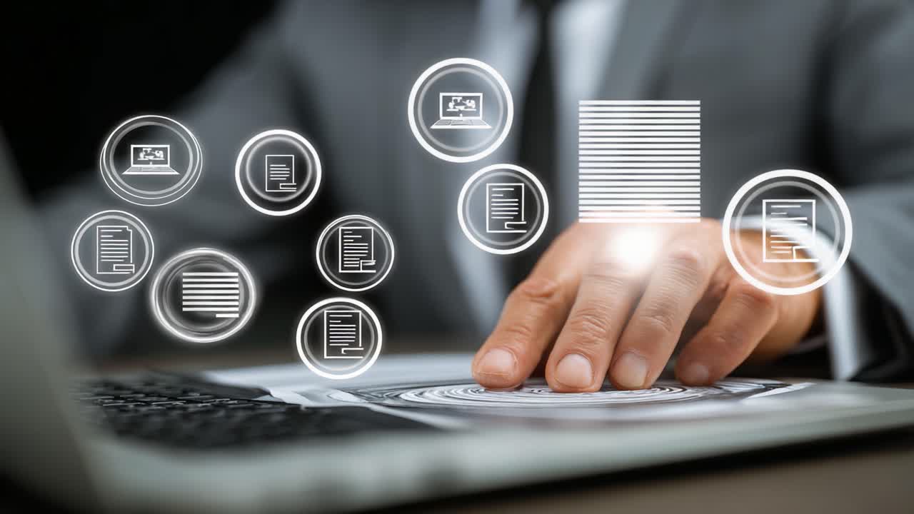 A Professional Engaging with Digital Data: An Insight into Modern Technology and Information Management through Interactive Interfaces
