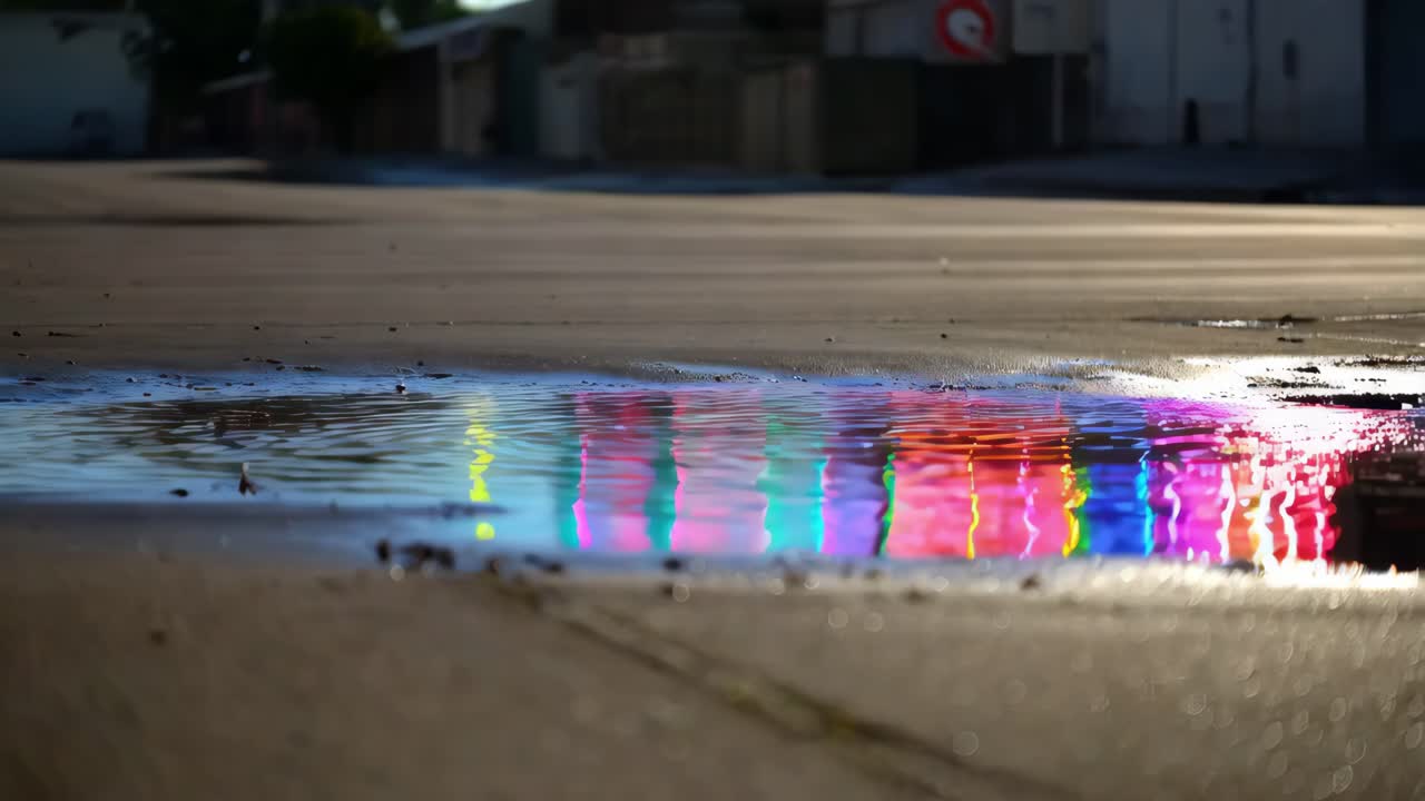 웅이에서 네온 반사