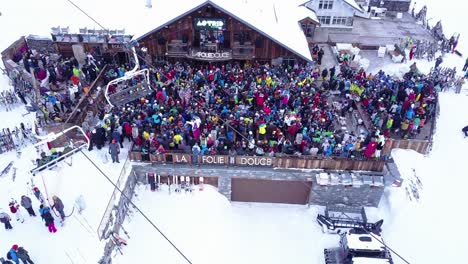 crowd at a ski resort party