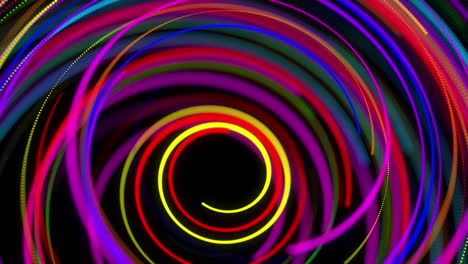 stylish creative abstract background in 4k. colored lines swirling in spiral fly along swirling path. motion design bg of particles shaping lines, helix and abstract structures. 3d render