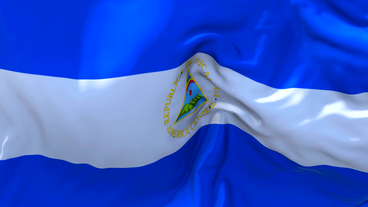 니카라과 발은 바람 속도 느린 동작 애니메이션에서 4k 현실적인 직물 질감 발 부드럽게 바람 날 연속적인 원활한 루프 배경에 불어.