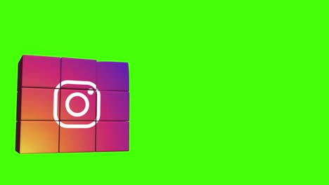 animated instagram logo on cubes