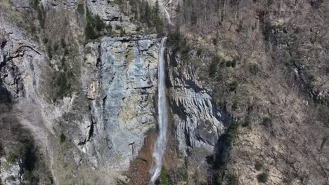 seerenbach falls , a hidden gem by walensee, switzerland - aerial