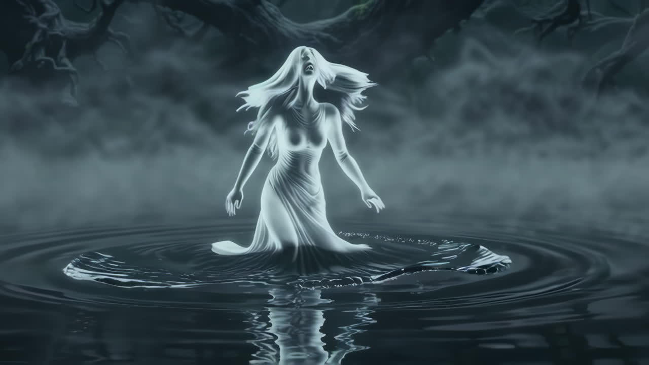 Donna Spettrale in un Lago della Foresta Nebbiosa