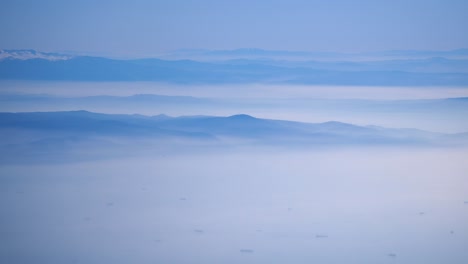 misty mountain peaks