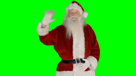 Portrait-of-happy-santa-claus-waving-hand