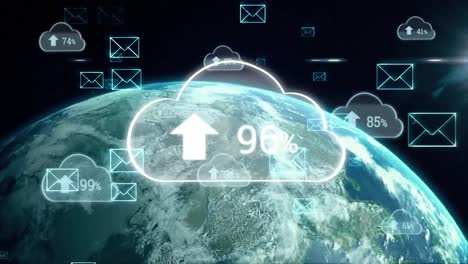 Upload-progress-clouds-with-envelope-and-globe