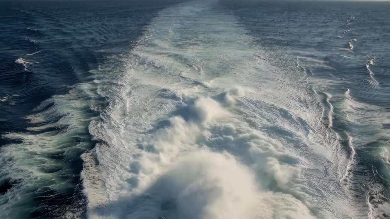 Wake of a boat in the ocean