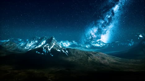 milky way over the mountain peaks