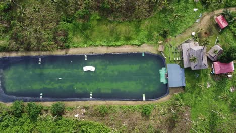 artificial wakeboarding lake at cable wake park of siargao, aerial