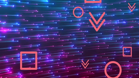 neon lines and geometric shapes creating dynamic, colorful abstract animation