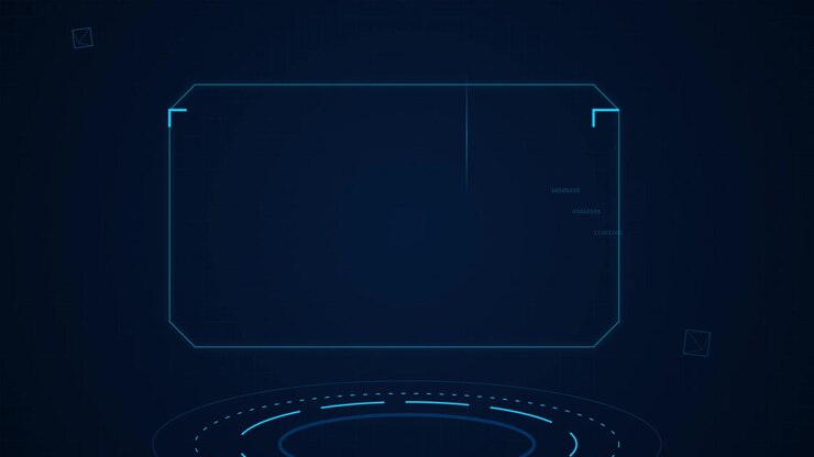 Abstract Digital HUD Interface with Glowing Blue Data Elements