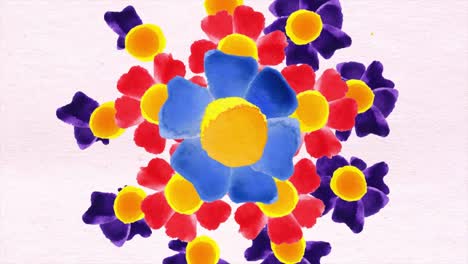 fondos de movimiento cgi abstract de alta definición. formación de flores en espiral. animación de flores abstractas