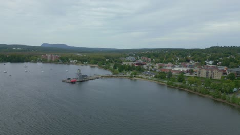 lakeside town, magog, quebec, nestled on the shores of lake memphremagog