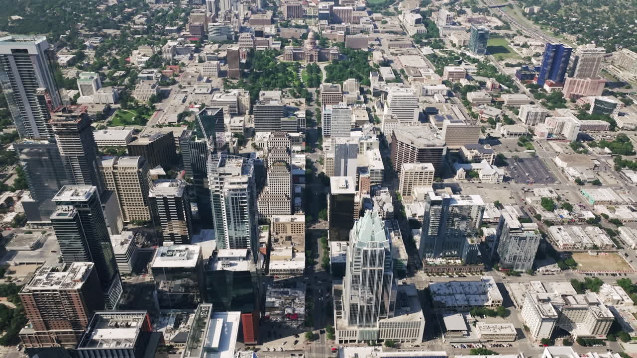 Aerial View of Downtown Austin Cityscape