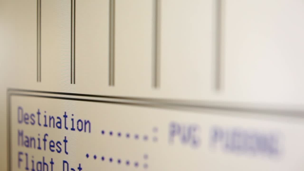 Close-up of a blurred monitor displaying statistical data