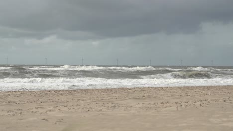 waves hitting the shores on the west coast of northern jutland in denmark