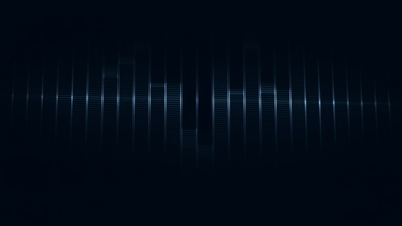 Abstract Digital Audio Equalizer Sound Waves on Dark Background