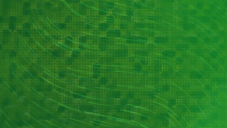 animation of dots of connection over moving green lines