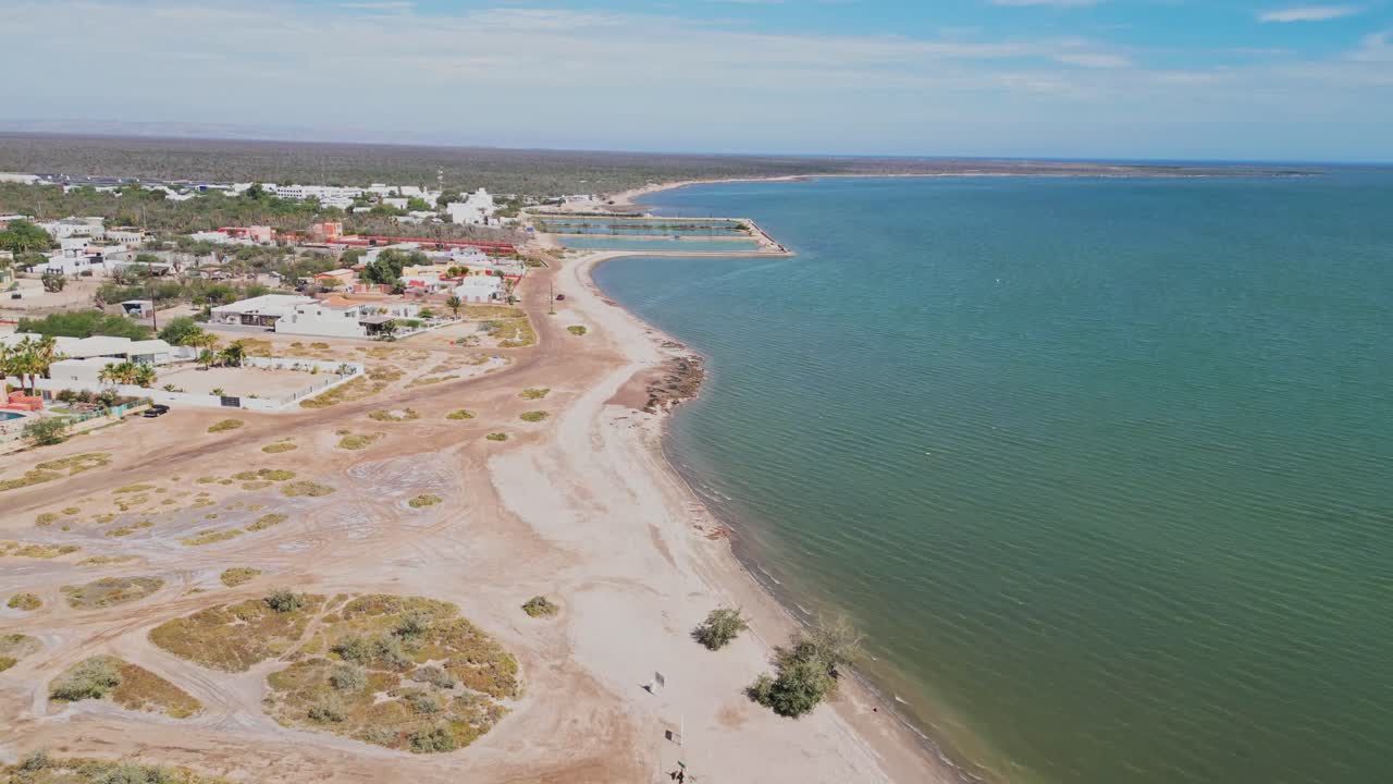 El centenario beach in la paz, baja california sur, mexico, aerial view