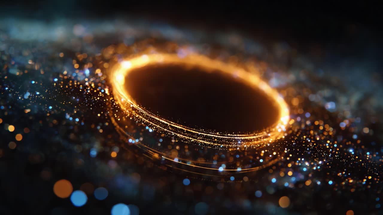 A Captivating Glimpse into the Depths of a Cosmic Phenomenon: A Stunning Visualization of the Mystery Surrounding a Black Hole with Brilliant Light Effects