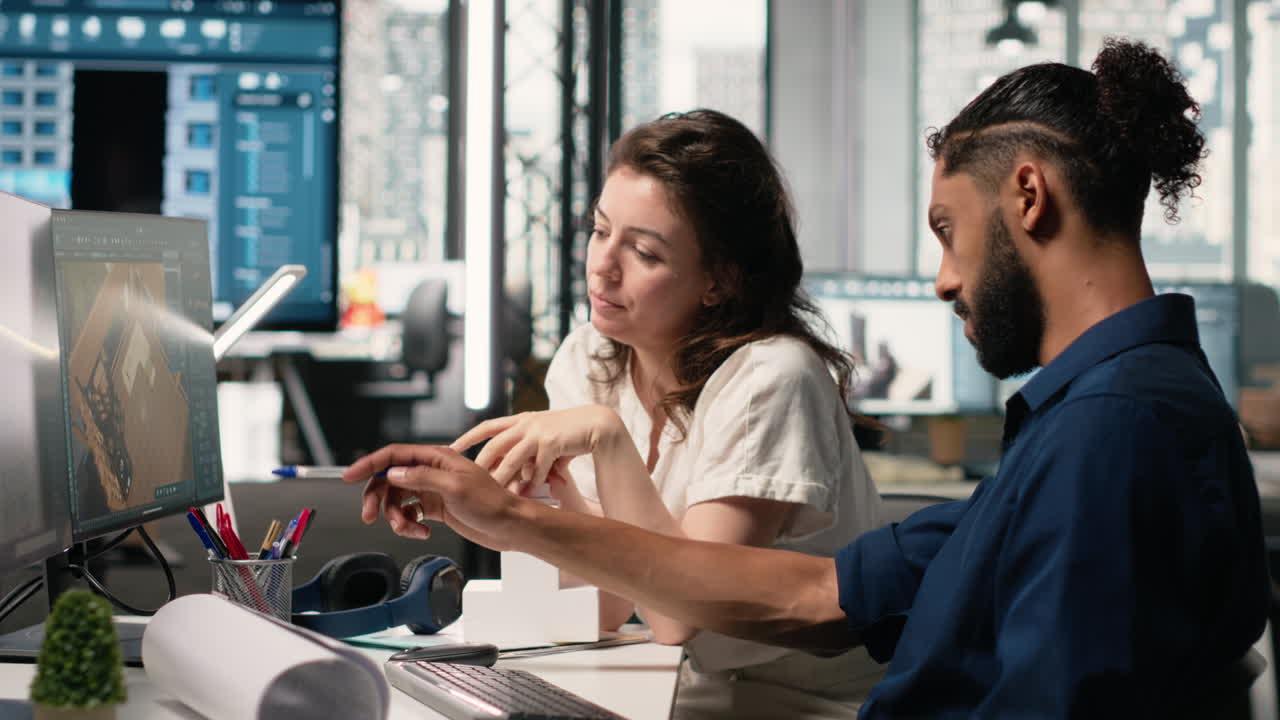 Vertical Video Engineer and property developer working with architectural design software