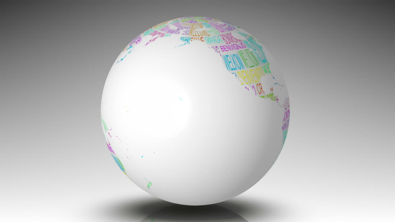 un globo de palabras de bienvenida girando