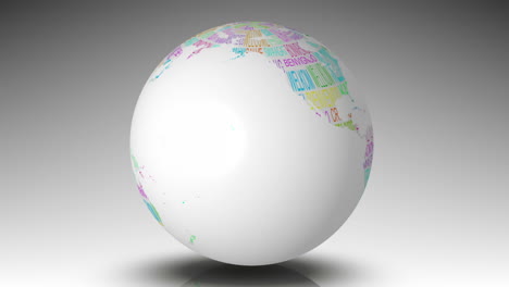 un globo de palabras de bienvenida girando