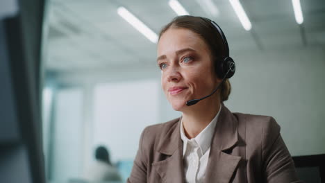 woman working in a call center