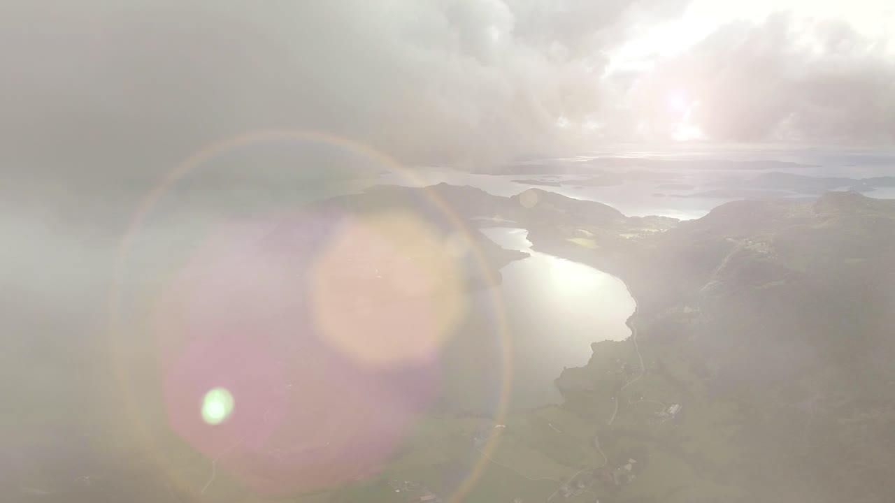 공중 영상 아름다운 노르웨이의 자연.