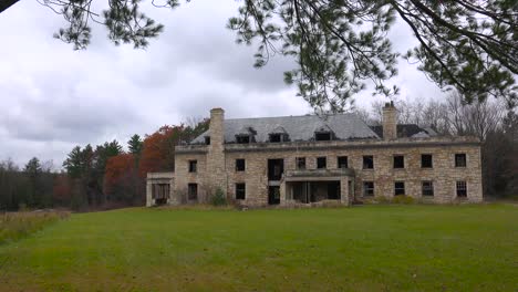 an abandoned and spooky old boarding school in the countryside