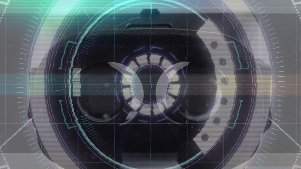 Animation of scope scanning and data processing over vr headset