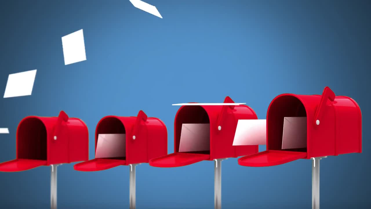 анимация почтовых ящиков против стрел, поднимающихся