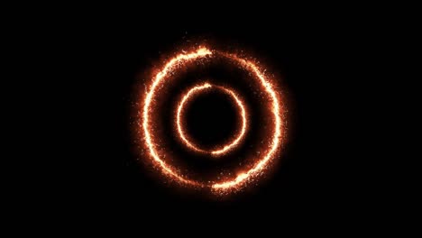 scene of colorful circle round light blaze rotate motion abstract in black background