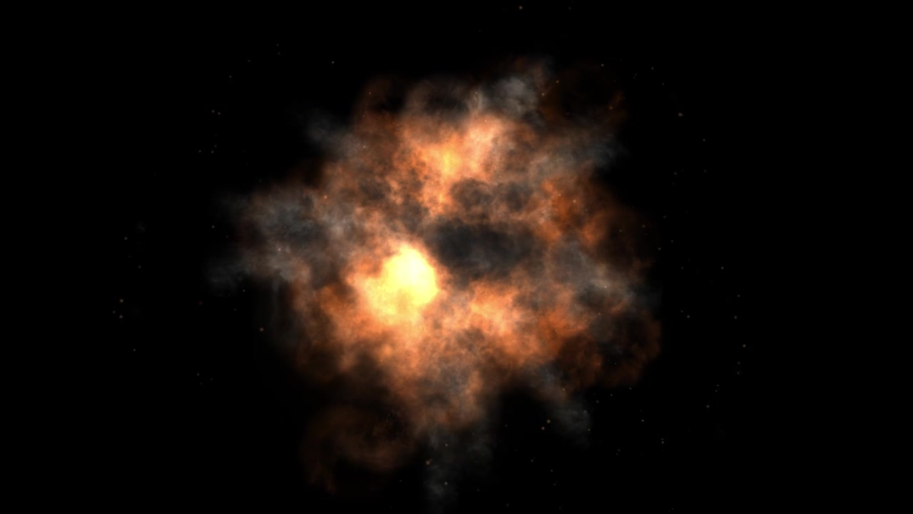 4K video clip of explosion effect with alpha