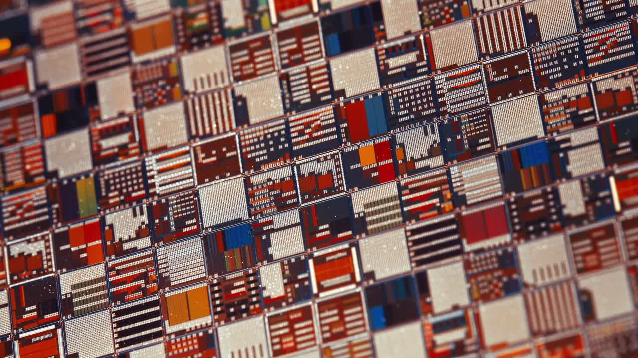 실리콘 반도체 웨이퍼 클로즈업. 전자공학에서, 웨이퍼는 슬라이스 또는 서브스트레이트라고도 불리며, 집적 회로의 제조에 사용되는 반도체, 결정성 실리콘의  ⁇ 은 슬라이스입니다.