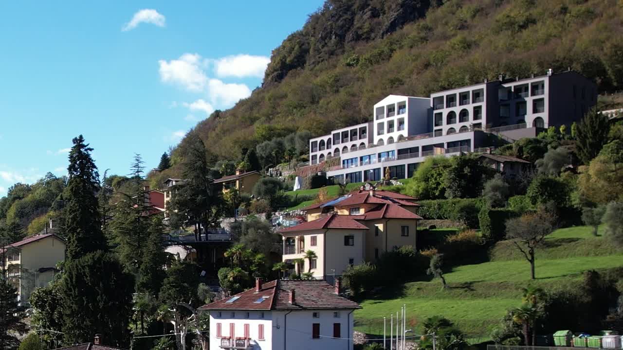Stunning aerial view of Italian Alps showcasing beautiful architecture