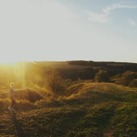 loving couple at sunset