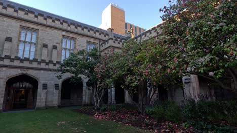 a serene courtyard at melbourne university