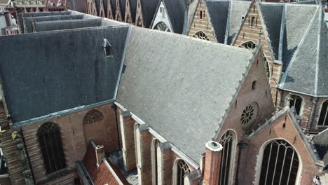 aerial view of utrecht church roofs