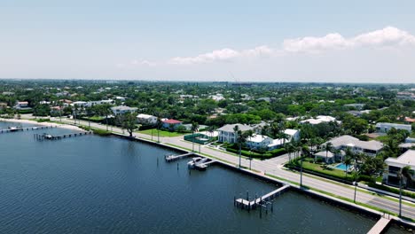 river inlet and residential blocks with boat docks near south flagler beach area