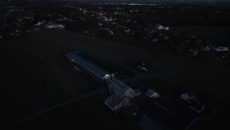 american farm at night