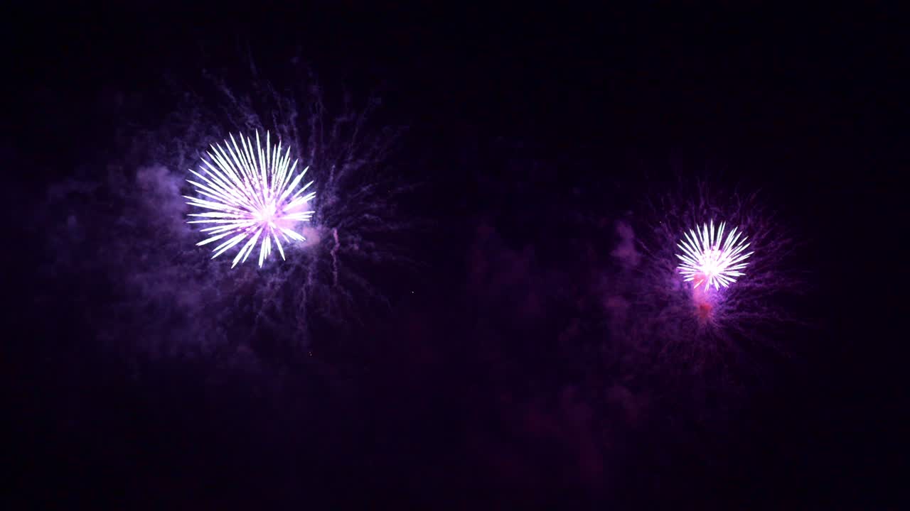 Beautiful colourful fire work display at night for celebration in festival