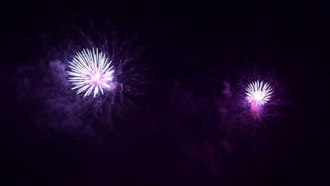 beautiful colourful fire work display at night for celebration in festival
